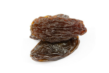 Raisins isolated on white background with clipping path .