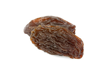 Raisins isolated on white background with clipping path .