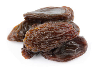 Raisins isolated on white background with clipping path .