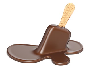 Chocolate melted ice cream 3D
