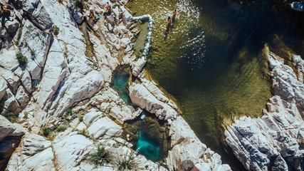 Aerial view on hot springs at the Deep Creek hot springs, Southern California, USA