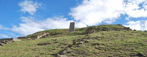 monolith on Monte Alban, Oaxaca