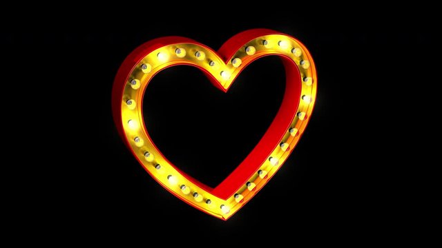 Computer generated heart shaped sign with an alpha channel so you can easily composite over your own videos. Loops Seamlessly.