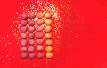 Festive background for Chinese New Year, Lychee gradient on a red background.