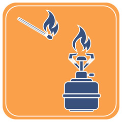 Camping stove icon vector