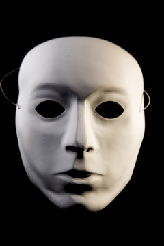 mask on black background
