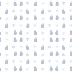 Blue snowflakes on a white background. Seamless background for Christmas design.