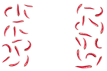 red hot peppers on a white background