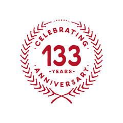 133 years design template. 133rd logo. Vector and illustration.