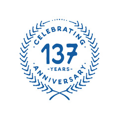 137 years design template. 137th logo. Vector and illustration.