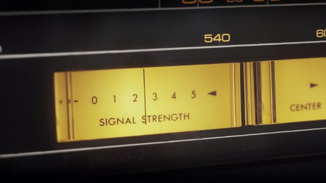 Audio Signal Strength Meter on Vintage Stereo System