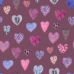 Watercolor hearts pattern 02