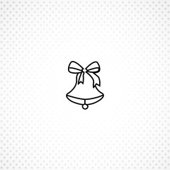 bell with bow-knot line icon on white background