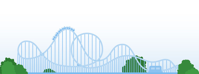 Roller coaster vector icon flat isolated