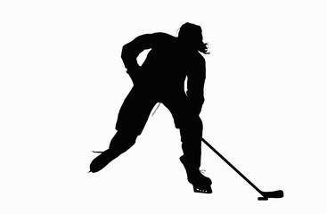 Female Ice Hockey Player Silhouette