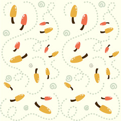 vector cartoon mushroom pattern motive background