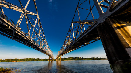 4/28/19 - VICKSBURG, MISS., USA - Vicksburg Bridge is a cantilever bridge carrying Interstate 20 and U.S. Route 80 across the Mississippi River between Delta, Louisiana and Vicksburg, Mississippi
