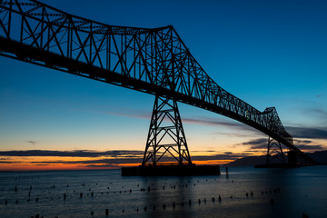 MAY 26 2019, ASTORIA, OR, USA - Megler bridge in Astoria Oregon to Washington State - 1233 feet long over Columbia River