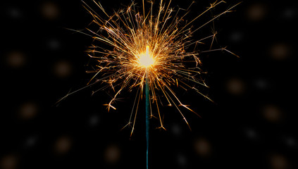 Fototapeta premium Bengal lights in darkness with bokeh background