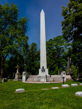 MAY 16 2019, USA - Lewis and Clark Expedition - Burial spot of William Clark of Lewis and Clark Expedition in Bellefontaine Cemetery, St. Louis, Mo