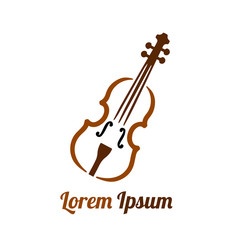 violin logo concept, music badge, Vector illustration