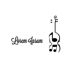 violin logo concept, music badge, Vector illustration