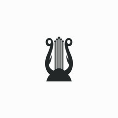 Harp Music Instrument Logo Design Inspiration Vector