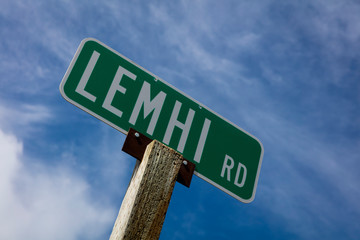 MAY 24 2019, LEMHI PASS, MONTANA, USA - Retracing the Lewis and Clark Expedition - May 14, 1804 - Lemhi road sign