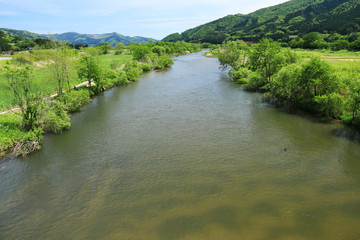 Fototapeta na wymiar 岩手遠野　日本の原風景　新緑の季節