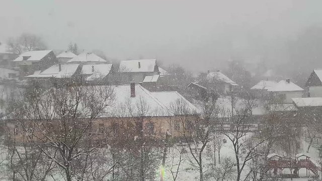 winter in a rural village in Transylvania