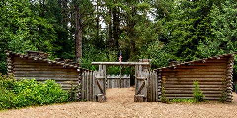 MAY 28 2019, ASTORIA, OREGON, USA - Historic Fort Clatsop, Oregon, site of the Lewis and Clark...