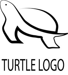 Turtle Logo Template Simple Line Art