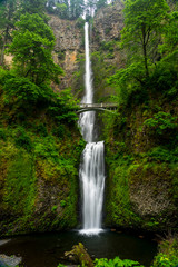 MAY 27 2019, EAST OF PORTLAND, OREGON  USA - Columbia River Gorge National Scenic Area shows Multnomah Water Fall