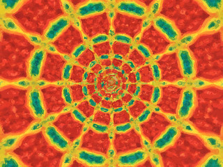 Colorful digital graphic kaleidoscope symmetry mandala style in laser light sunray trial pattern, Tie Dye , spiderweb art abstract background for art projects, banner, business,   card, 3D, template