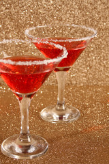 Glasses with a red cocktail