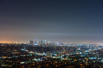 Fototapeta na wymiar Amazing view of Los Angeles city at night