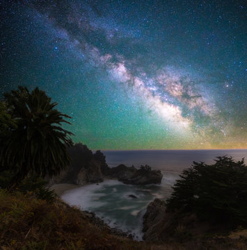 Milky way over the McWay falls, California © maislam