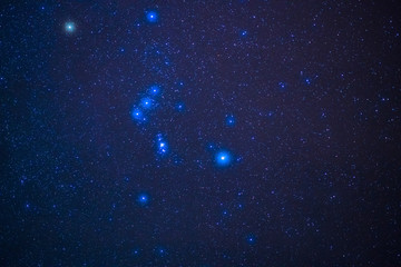 Orion nebula during winter night