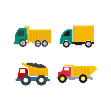 Set of truck icon design template vector isolated