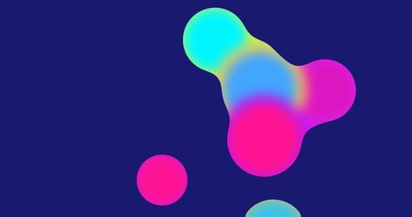 Abstract background with morphing circles in popular neon colors - Powered by Adobe