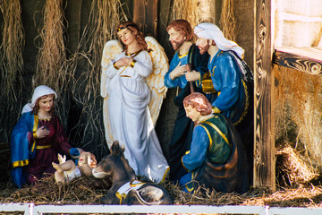 View of Christmas decoration in the streets of Bethlehem 