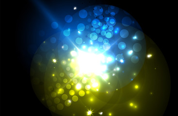 Abstract blue neon star background for celebration design. Luxury festive background.