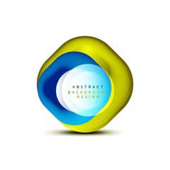 Square geometric banners with 3d smooth blend effect. Digital technology trendy icon design. Vector Illustration For Wallpaper, Banner, Background, Card, Book Illustration, landing page