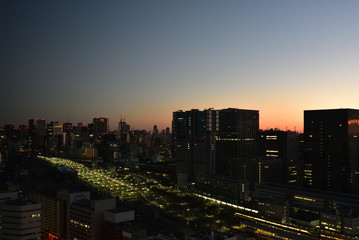 Sunrise view of Tokyo, Japan