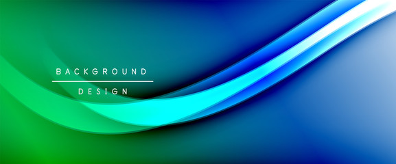 Dynamic trendy fluid color gradient abstract background with flowing wave lines. Vector Illustration