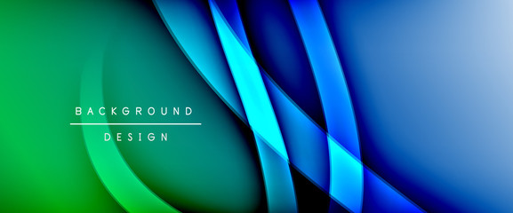 Dynamic trendy fluid color gradient abstract background with flowing wave lines. Vector Illustration