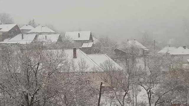winter in a rural village in Transylvania