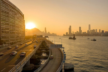 16 Nov 2019 high view of Island Eastern Corridor of hk