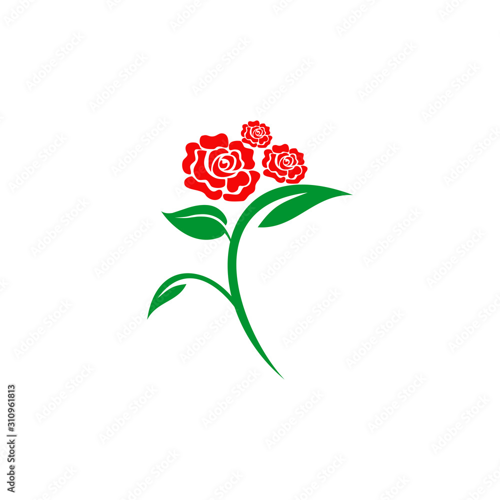 Wall mural rose icon logo design vector template