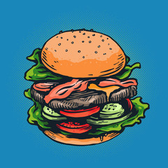 burger design illustration